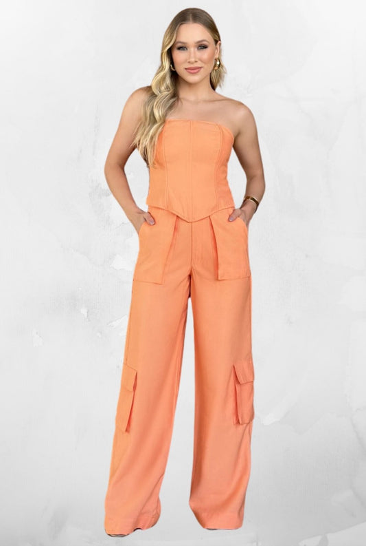 Calça Pantalona Luise Laranja
