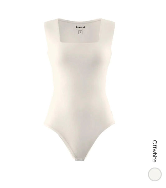 Body Angie Decote Quadrado Off White