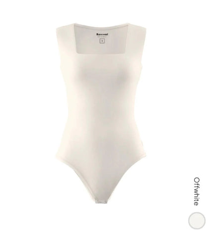 Body Angie Decote Quadrado Off White