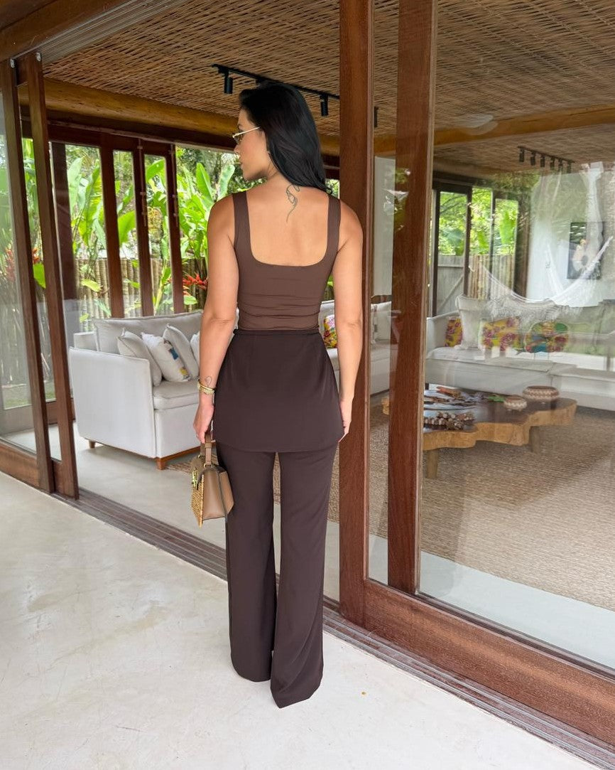 Conjunto Calça e Blusa Alure - Marrom