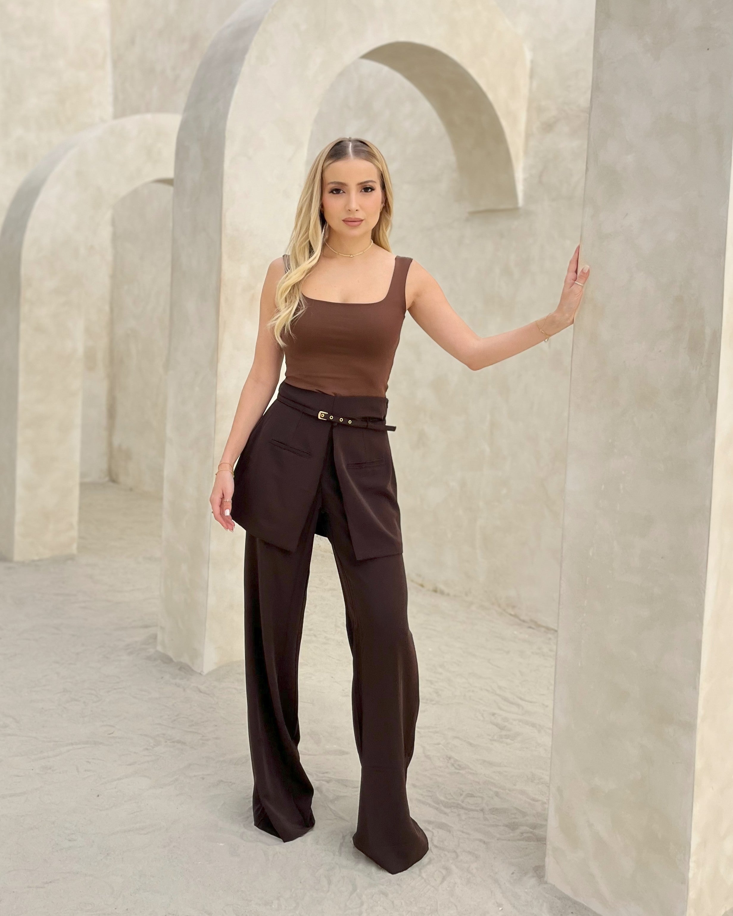 Conjunto Calça e Blusa Alure - Marrom