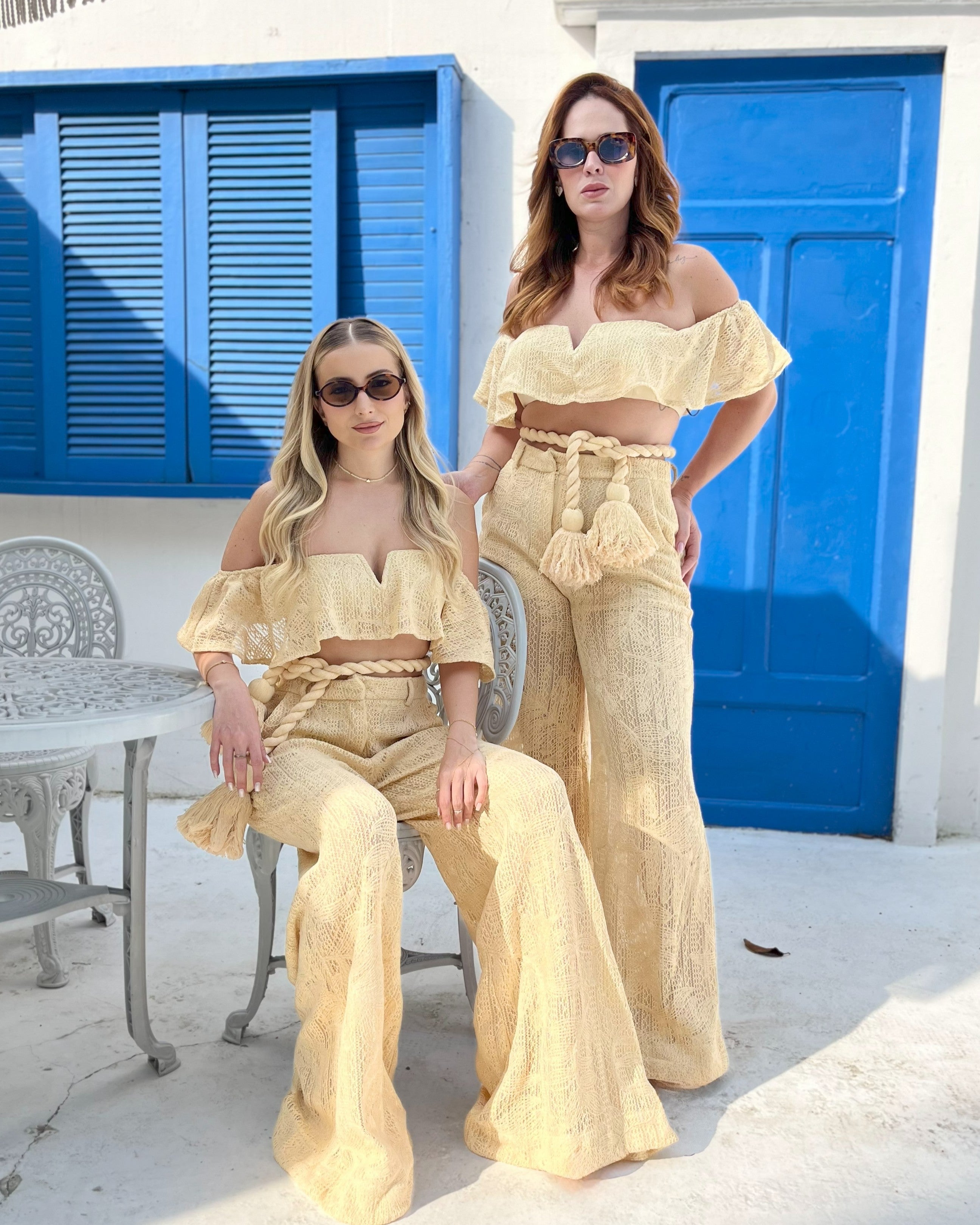 Conjunto Calça e Top Maré - Amarelo Manteiga