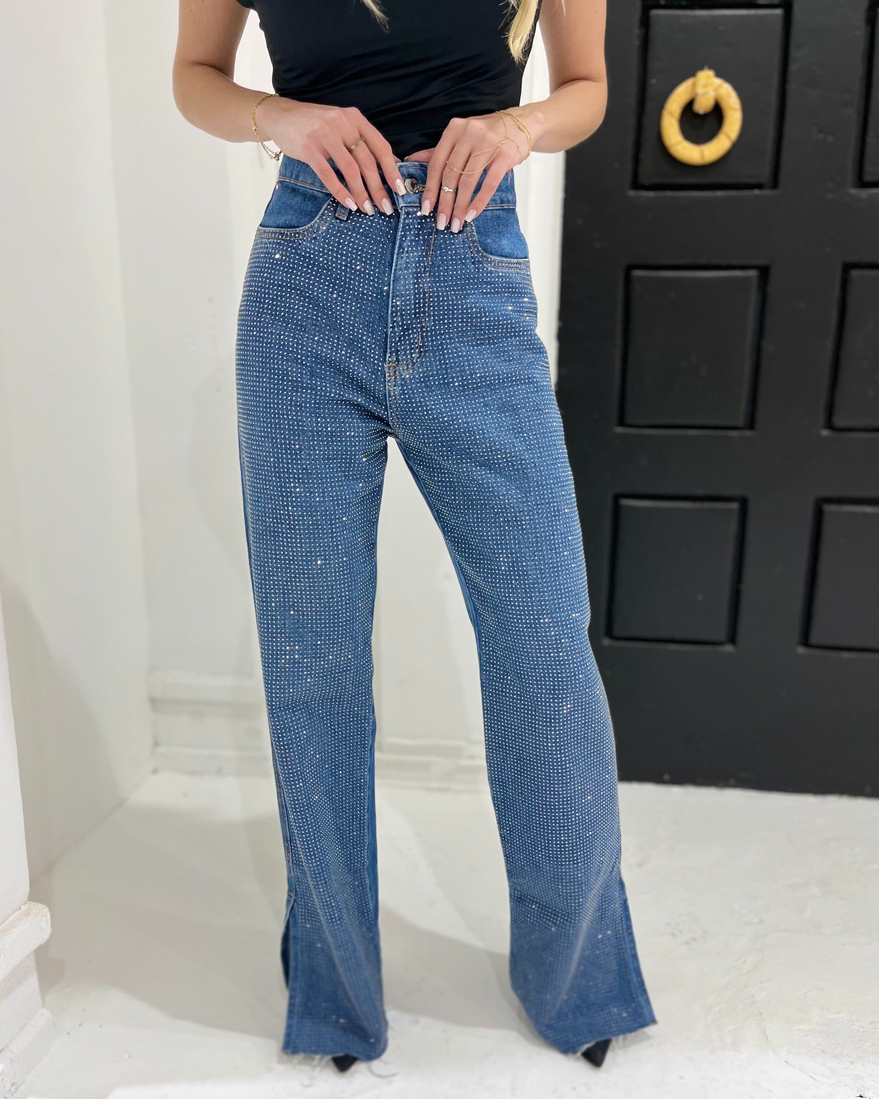 Calça Wide Leg com Brilho Shine