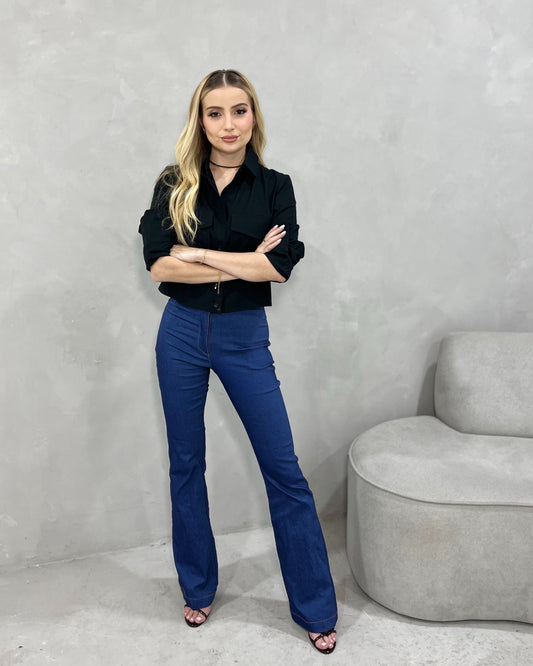 Calça Bootcut Amelie Escura