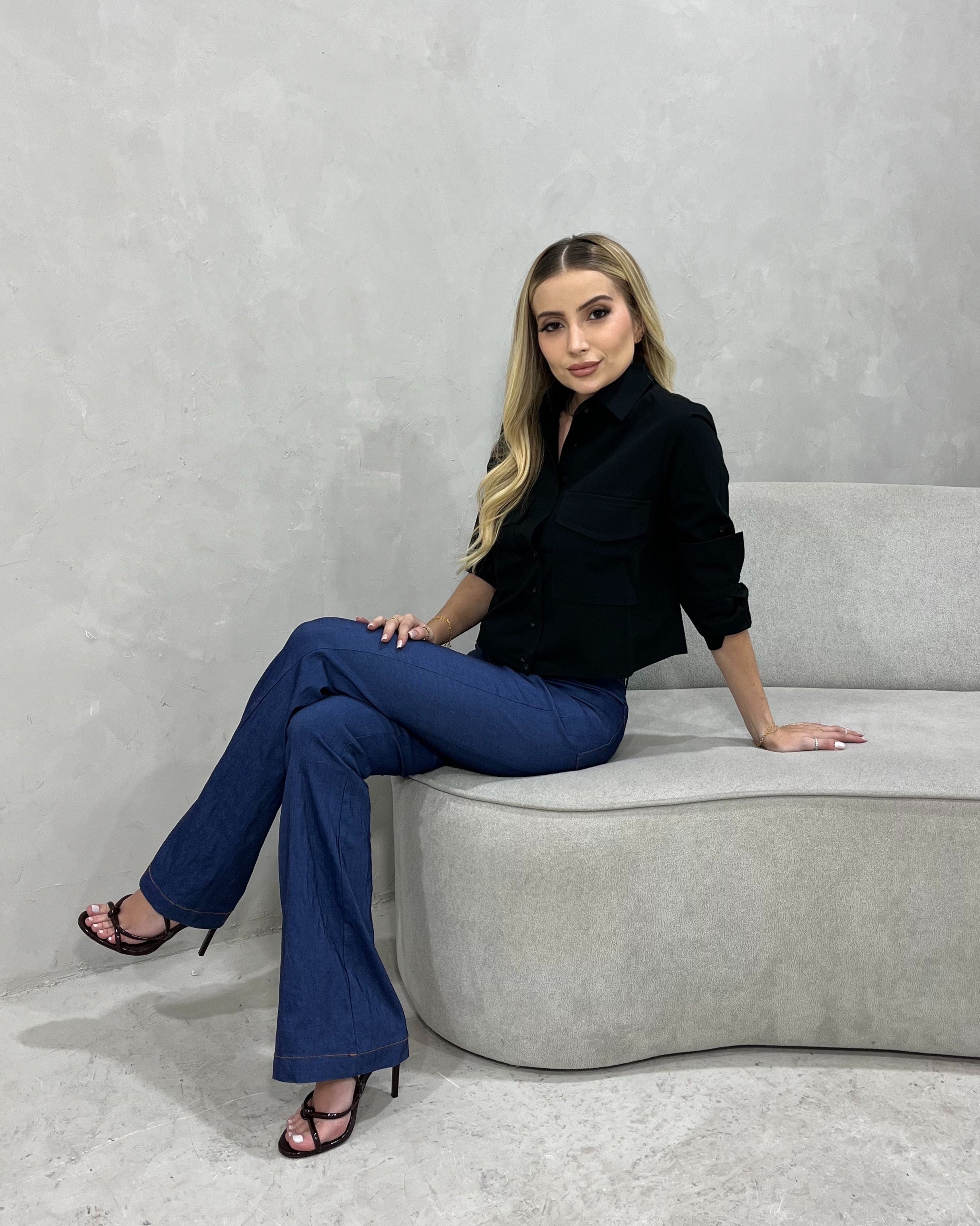 Calça Bootcut Amelie Escura