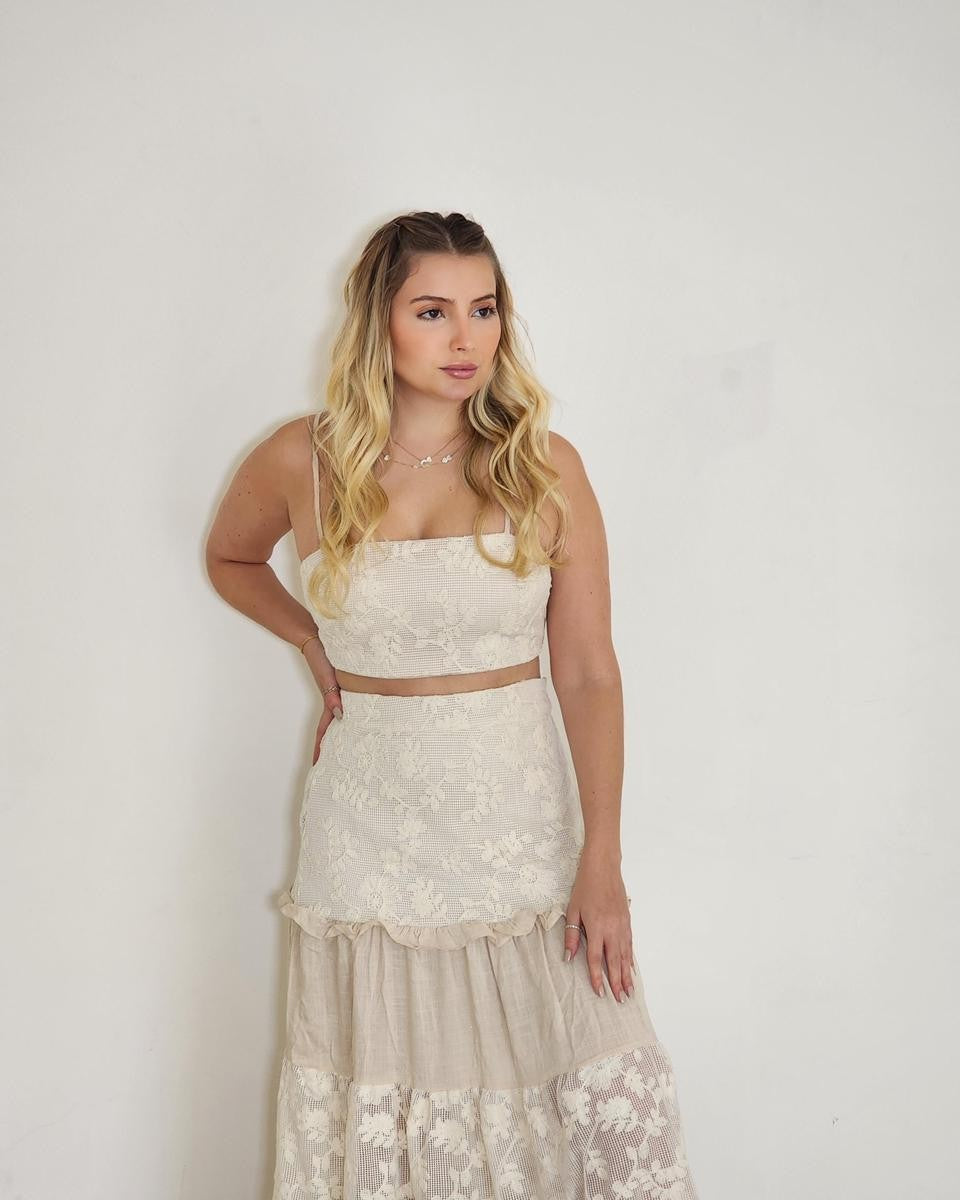 Conjunto Saia e Top Analu Cru – LORAC