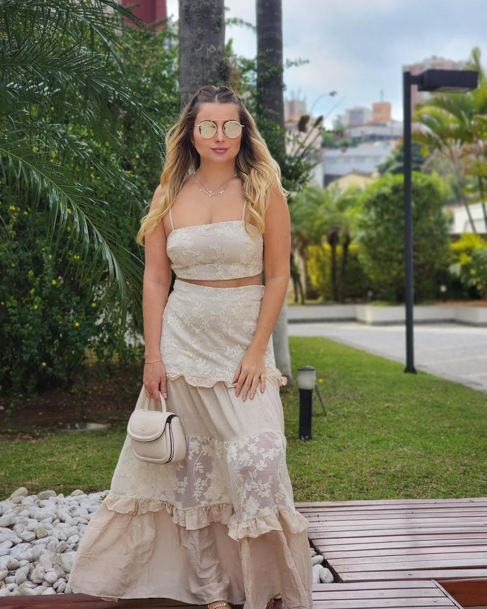 Conjunto Saia e Top Analu Cru – LORAC