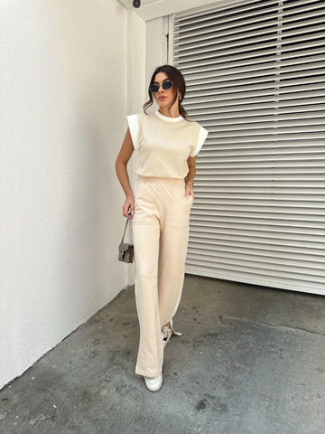 T-Shirt Bicolor Marina Areia