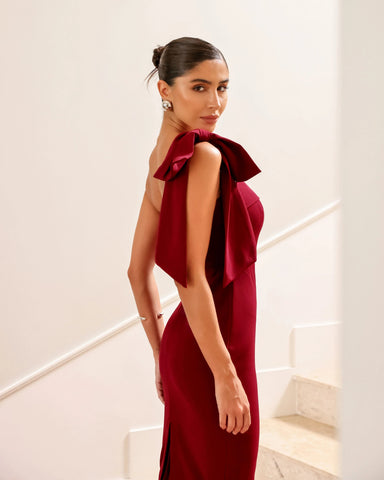 Vestido Midi Isadora Vinho