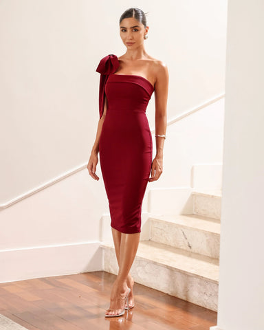 Vestido Midi Isadora Vinho